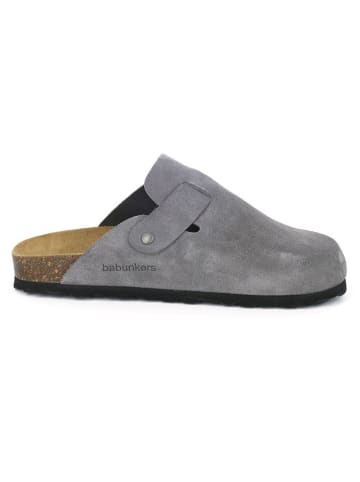 BABUNKERS Family Leder-Clogs in Grau