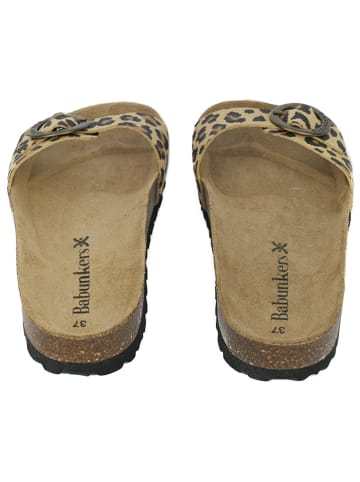 BABUNKERS Family Pantoletten in Braun/ Beige