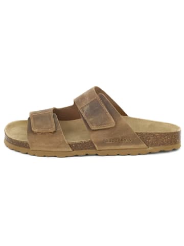 BABUNKERS Family Leren slippers lichtbruin
