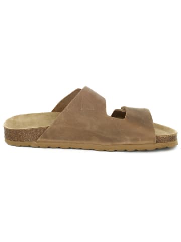 BABUNKERS Family Leren slippers lichtbruin