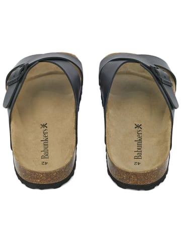 BABUNKERS Family Leren slippers zwart