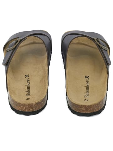 BABUNKERS Family Leren slippers bruin