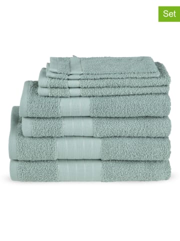 Good Morning 8-częściowy zestaw ręczników w kolorze miętowym