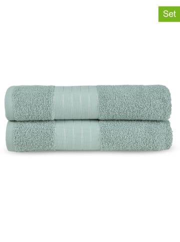 Pure 2-delige set: badhanddoeken mintgroen