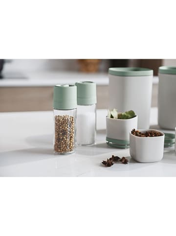 BergHOFF 2-delige set: zout-/pepermolen transparant/groen - (H)15,2 cm