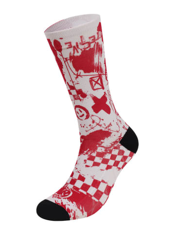 Protective Fahrradsocken "Nightmare" in Weiß/ Rot