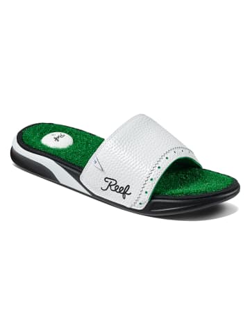 Reef Slippers "Mulligan Slide" wit/groen