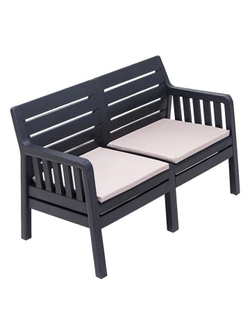 FLORIANE GARDEN Gartensofa in Schwarz - (B)126 x (H)79 x (T)65 cm
