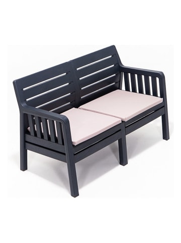 FLORIANE GARDEN Gartensofa in Schwarz - (B)126 x (H)79 x (T)65 cm
