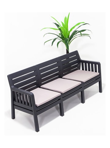 FLORIANE GARDEN Sofa ogrodowa w kolorze czarnym - 190 x 79 x 65 cm