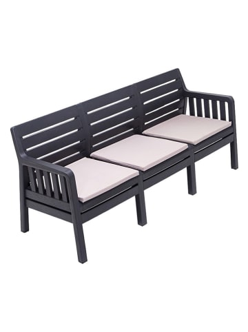 FLORIANE GARDEN Gartensofa in Schwarz - (B)190 x (H)79 x (T)65 cm