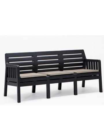 FLORIANE GARDEN Gartensofa in Schwarz - (B)190 x (H)79 x (T)65 cm