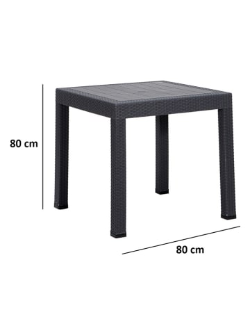 FLORIANE GARDEN Gartentisch in Schwarz - (B)80 x (H)75 x (T)80 cm
