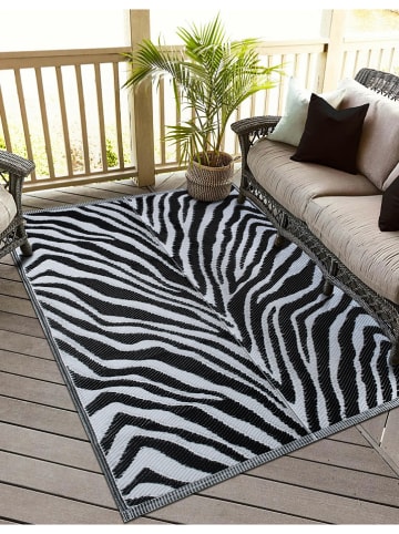 FLORIANE GARDEN Outdoor-tapijt zwart/wit