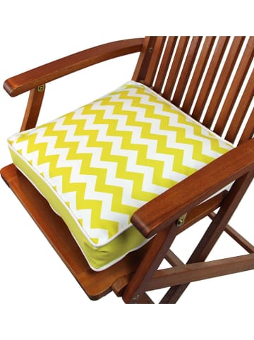 FLORIANE GARDEN Poduszka w kolorze żółto-białym na krzesło - 42 x 42 cm