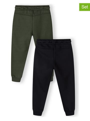 Minoti Spodnie dresowe (2 szt.) w kolorze czarnym i oliwkowym