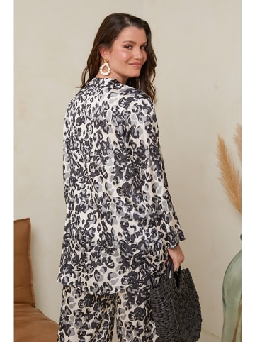 Curvy Lady Bluse in Schwarz/ Creme