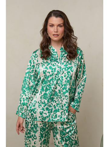 Curvy Lady Blouse groen/crème