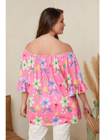 Curvy Lady Bluse in Pink/ Bunt