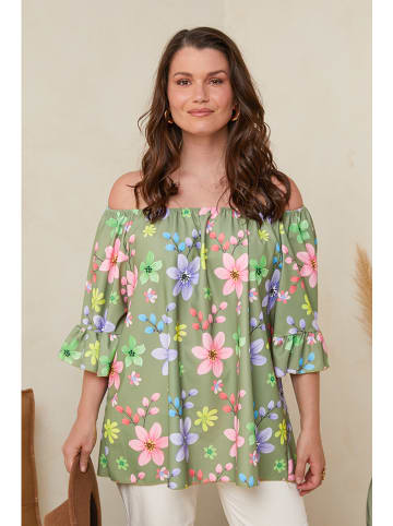 Curvy Lady Bluse in Khaki/ Bunt