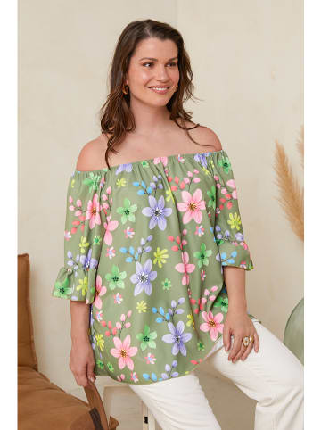 Curvy Lady Bluse in Khaki/ Bunt