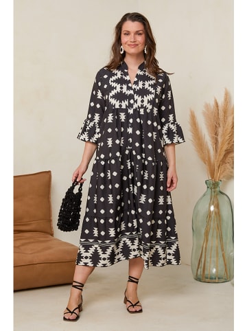 Curvy Lady Jurk zwart/wit