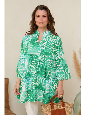 Curvy Lady Tuniek groen/wit