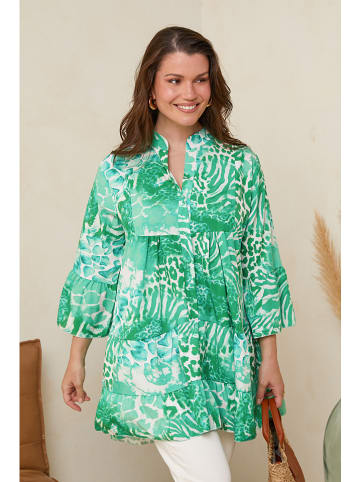 Curvy Lady Tuniek groen/wit