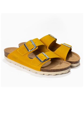 Sunbay Leren slippers "Trefle" okergeel