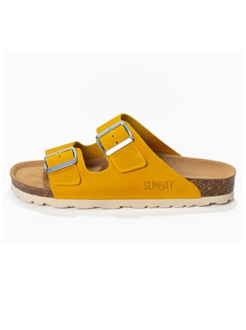 Sunbay Leren slippers "Trefle" okergeel