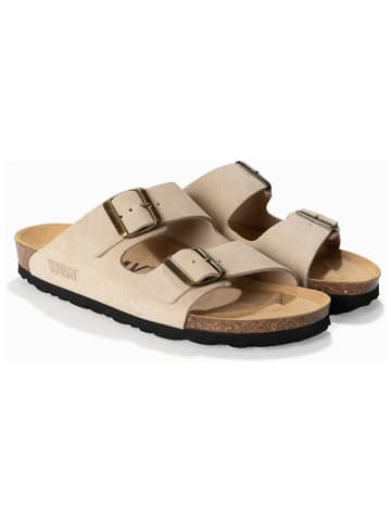 Sunbay Leren slippers "Trefle" beige