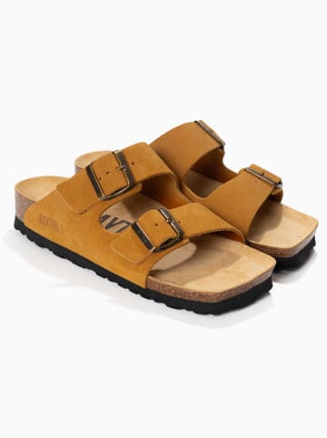 BAYTON Leren slippers "Atlas" lichtbruin