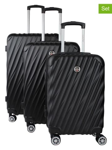 Canadian Peak 3-delige hardcase-trolleyset "Swapeak" zwart
