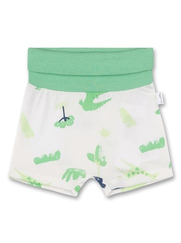 Sanetta Kidswear Szorty w kolorze biało-zielonym