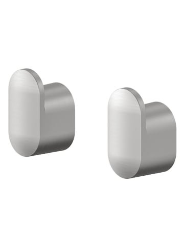 Tiger 2er-Set: Wandhaken in Silber - (B)1,4 x (H)2,5 cm