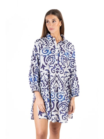 Isla Bonita by SIGRIS Kleid in Weiß/ Dunkelblau