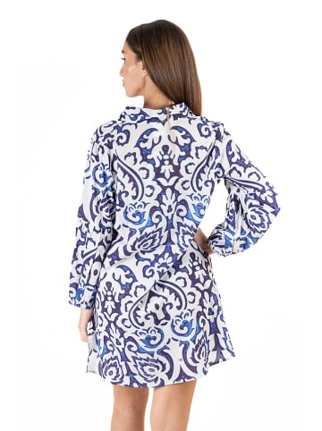Isla Bonita by SIGRIS Kleid in Weiß/ Dunkelblau