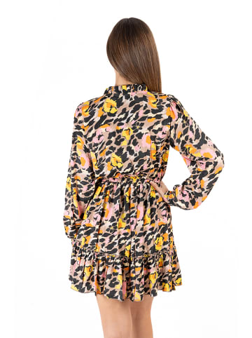 Isla Bonita by SIGRIS Kleid in Rosa/ Schwarz/ Gelb