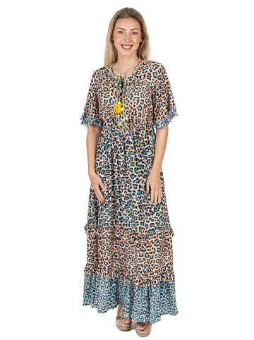 Isla Bonita by SIGRIS Jurk abrikooskleurig/turquoise/zwart