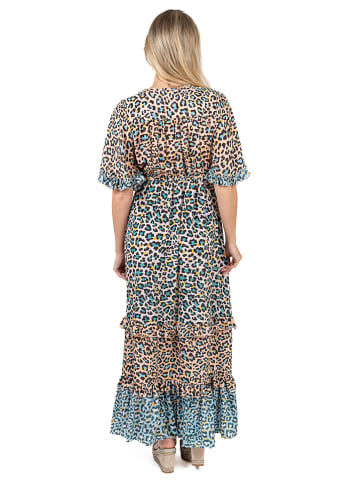 Isla Bonita by SIGRIS Kleid in Apricot/ Türkis/ Schwarz