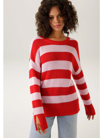 Aniston Pullover in Rot/ Rosa