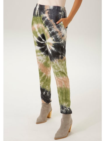 Aniston Spodnie w kolorze granatowo-oliwkowym