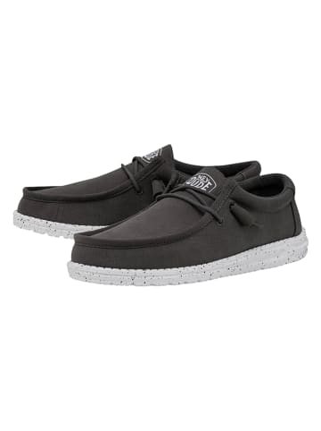 Hey Dude Slipper "Wally Slub Canvas" in Anthrazit