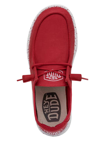 Hey Dude Slipper "Wendy Slub" in Rot