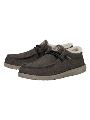 Hey Dude Slipper "Wally Herringbone" in Braun