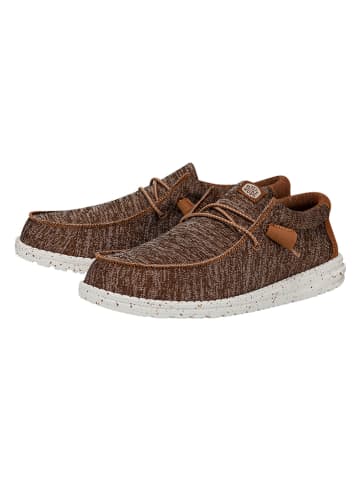 Hey Dude Slippersy "Wally Sport Knit" w kolorze brązowym