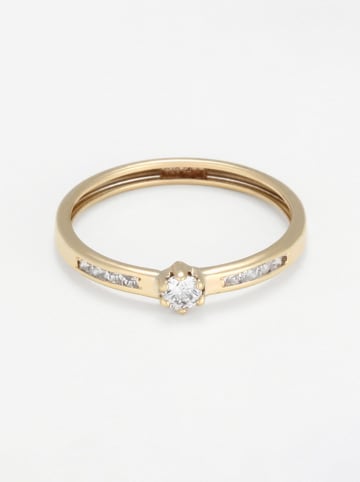 L'OR by Diamanta Złoty pierścionek "Lacey" z cyrkoniami