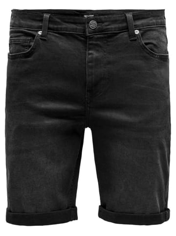 ONLY & SONS Jeans-Shorts in Schwarz