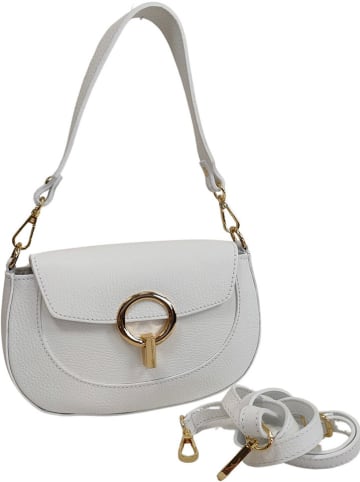 ORE10 Leder-Schultertasche in Weiß - (B)15 x (H)24 x (T)5 cm