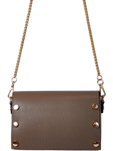 ORE10 Leder-Umhängetasche in Taupe - (B)19 x (H)13 x (T)5 cm